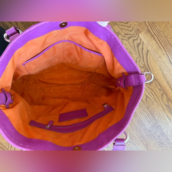 Cole Haan Leather pinkish/purplish Tote. (Missing cross body strap) - Picture 7 of 9